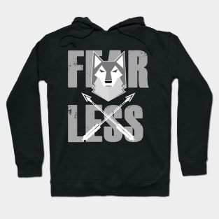 Fearless Geometric Wolf Motivational Fitness Entrepreneur Workout Inspiration Hoodie